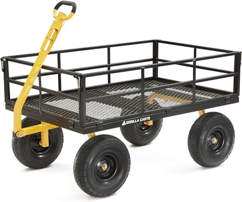 Gray Heavy Duty Steel Mesh Utility Wagon Cart L4528