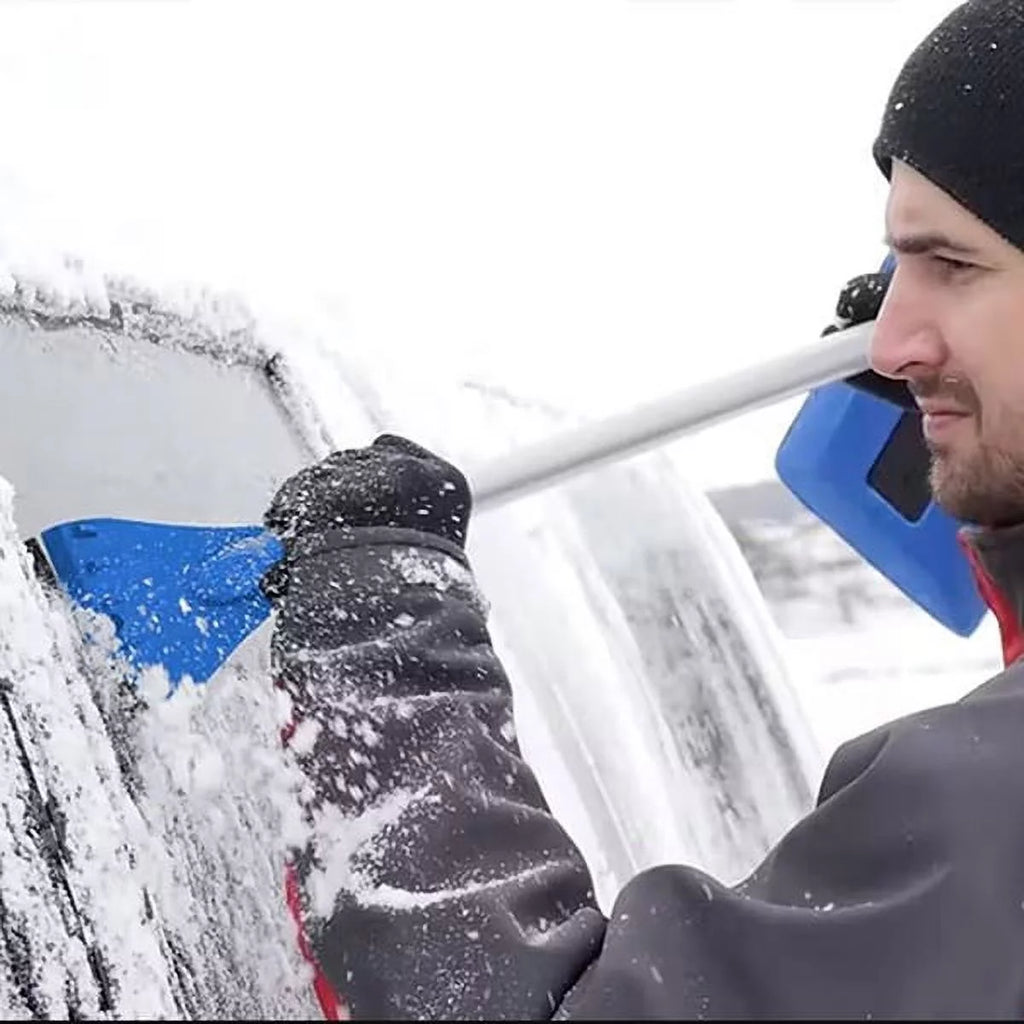 4-in-1 Telescoping Snow Broom with Ice Scraper and LED Lights S34378
