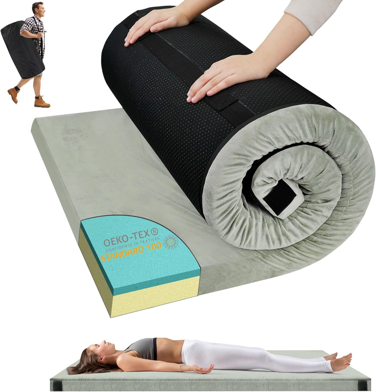 Waterproof Memory Foam Camping Mattress Pad V98708