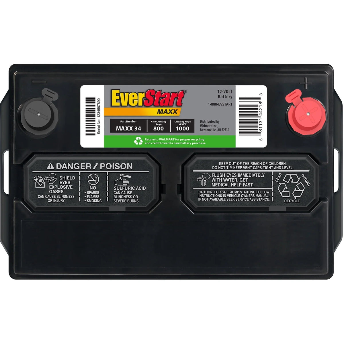 Group Size 34 12 Volt 800 CCA Lead Acid Automotive Battery B86806