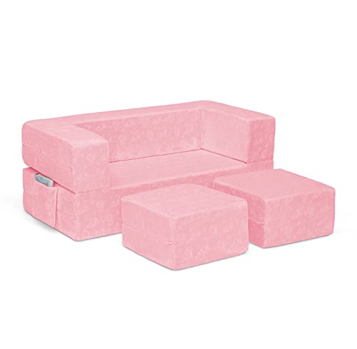 Grey Modular Foam Sofa with 2 Ottomans V4946