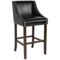 Brown Leather Barstool with Nail Trim Z65545