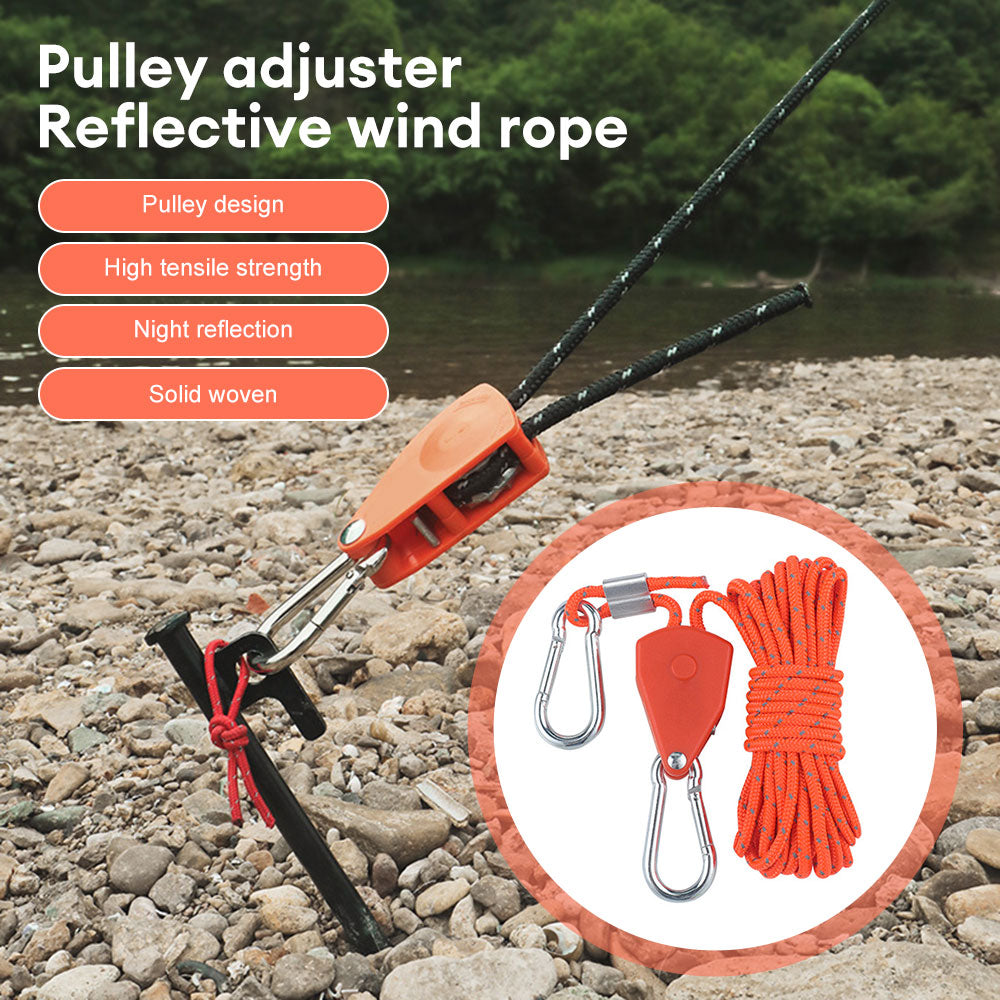 Camping Rope with Ratchet Pulley Guy Lines K196065
