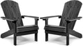 Adirondack Chairs Set of 2 Plastic Weather Resistant Black K67432