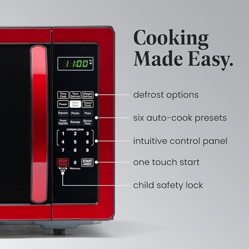 1000 Watts 1.1 cu ft Black Stainless Steel Microwave Oven F245