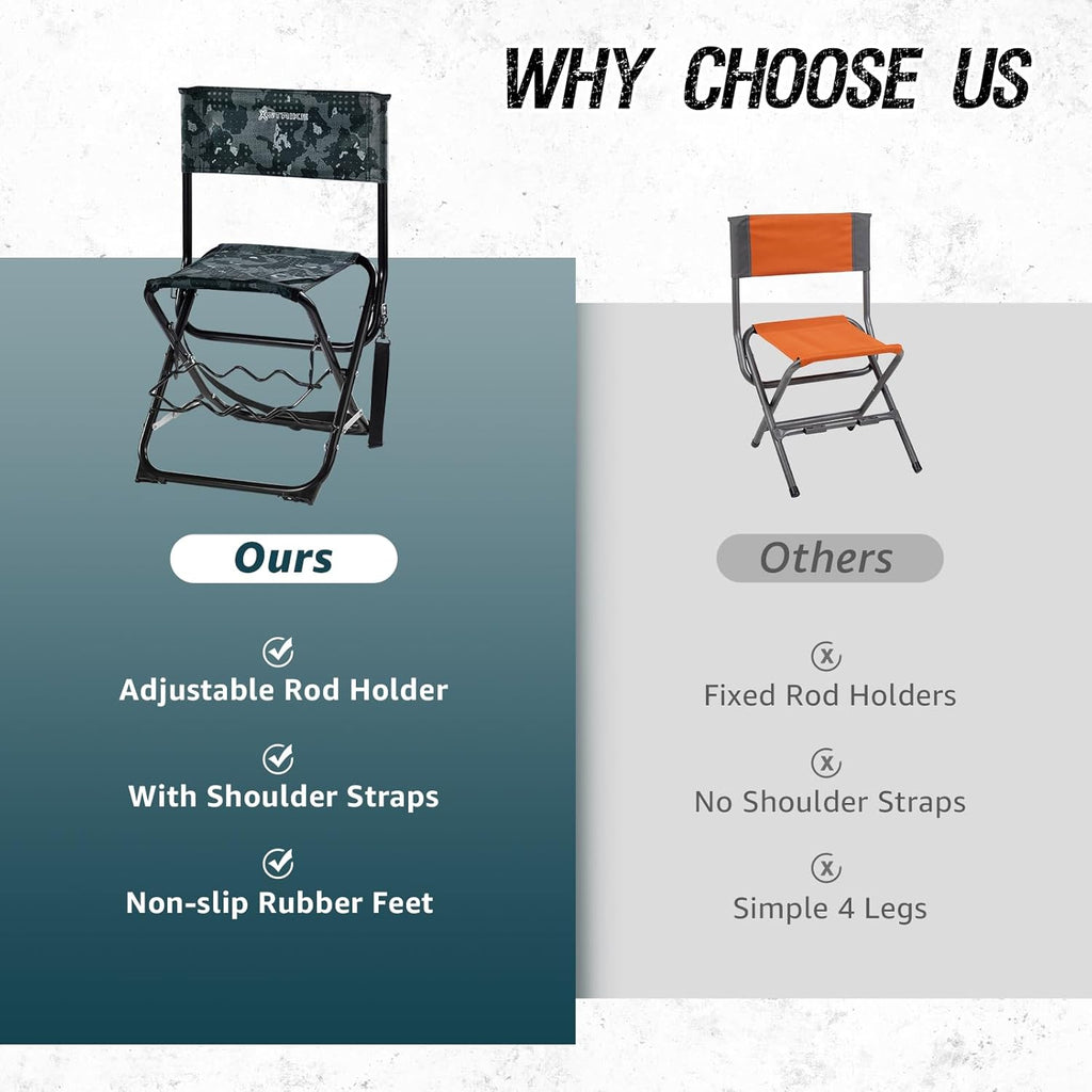 Folding Fishing Chair with Rod Holder V5552