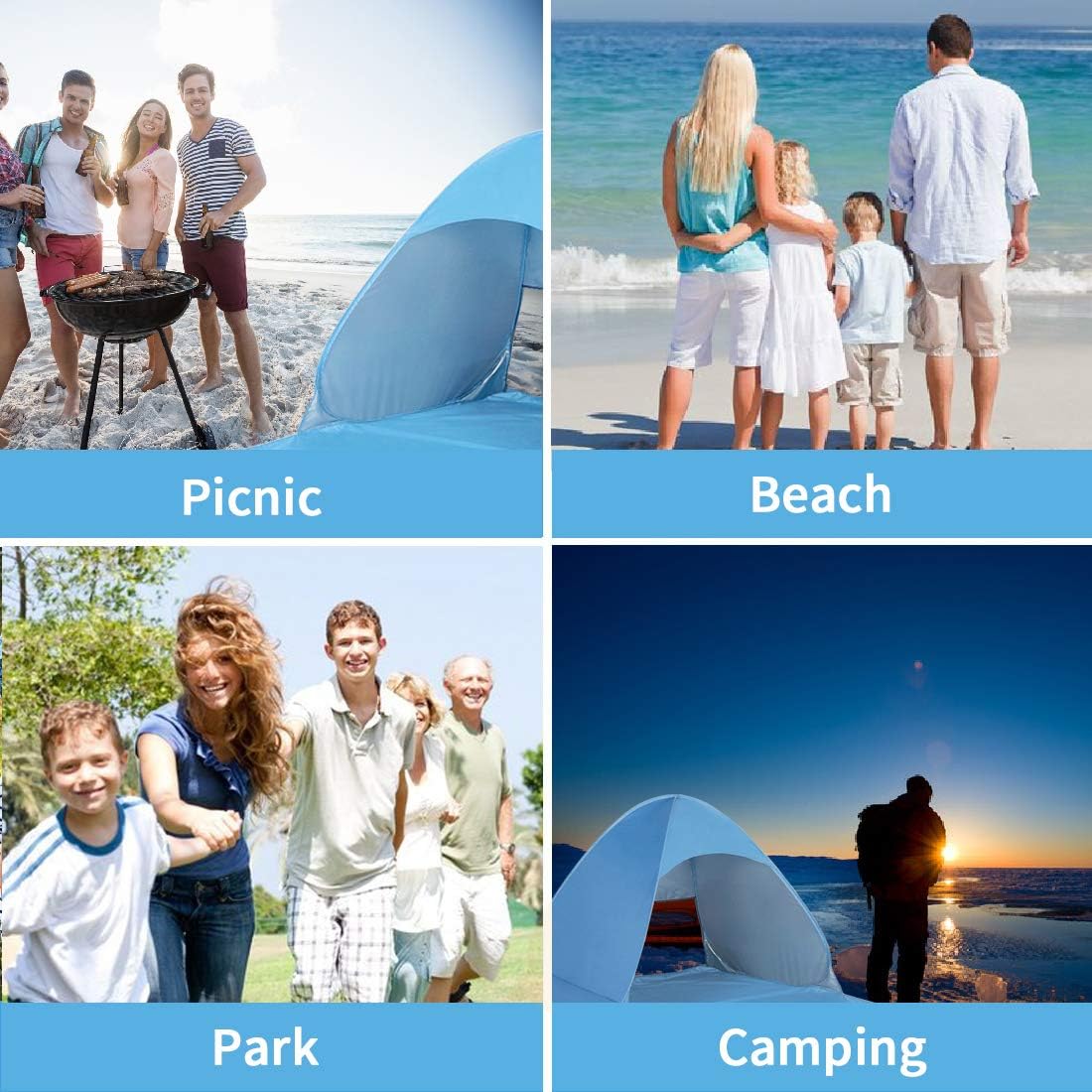 Pop Up Beach Tent for 1-3 Person UPF50+ Waterproof G81740