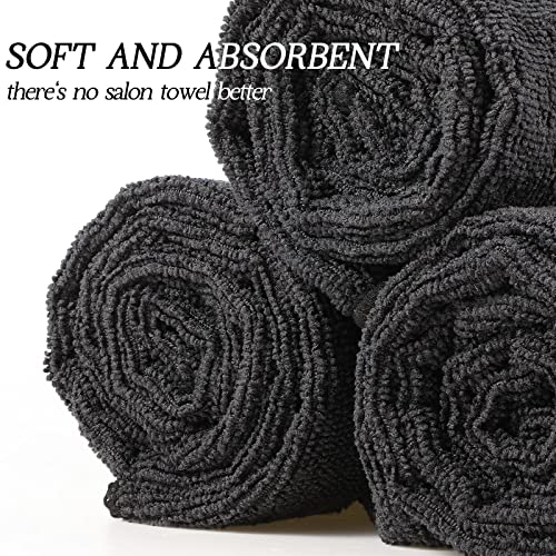 36 Packs Microfiber Absorbent Salon Towels 16 x 28 Inches Gray H79555