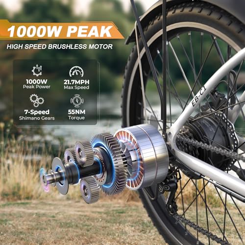 26" 1000W Peak Electric Bike with 48V Removable Li-ion Battery W563