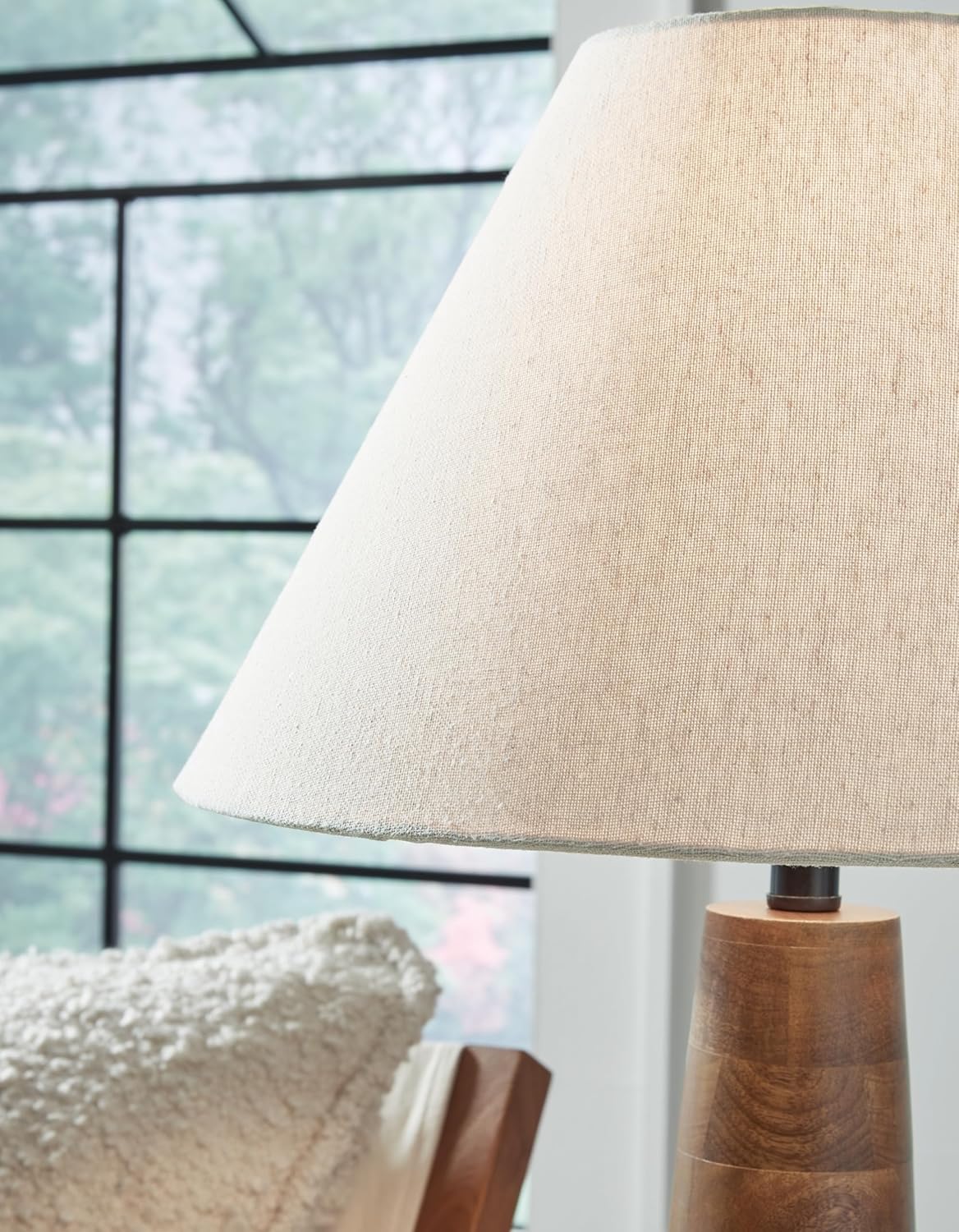 Light Brown Wood Table Lamp with 3-Way Switch A160798