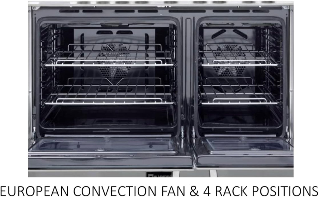 36 Inch All Electric Freestanding Range Double Oven Convection 5 Burners Matte Black V51478
