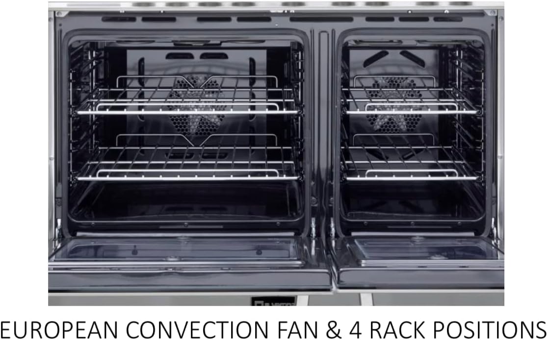 36 Inch All Electric Freestanding Range Double Oven Convection 5 Burners Matte Black V51478