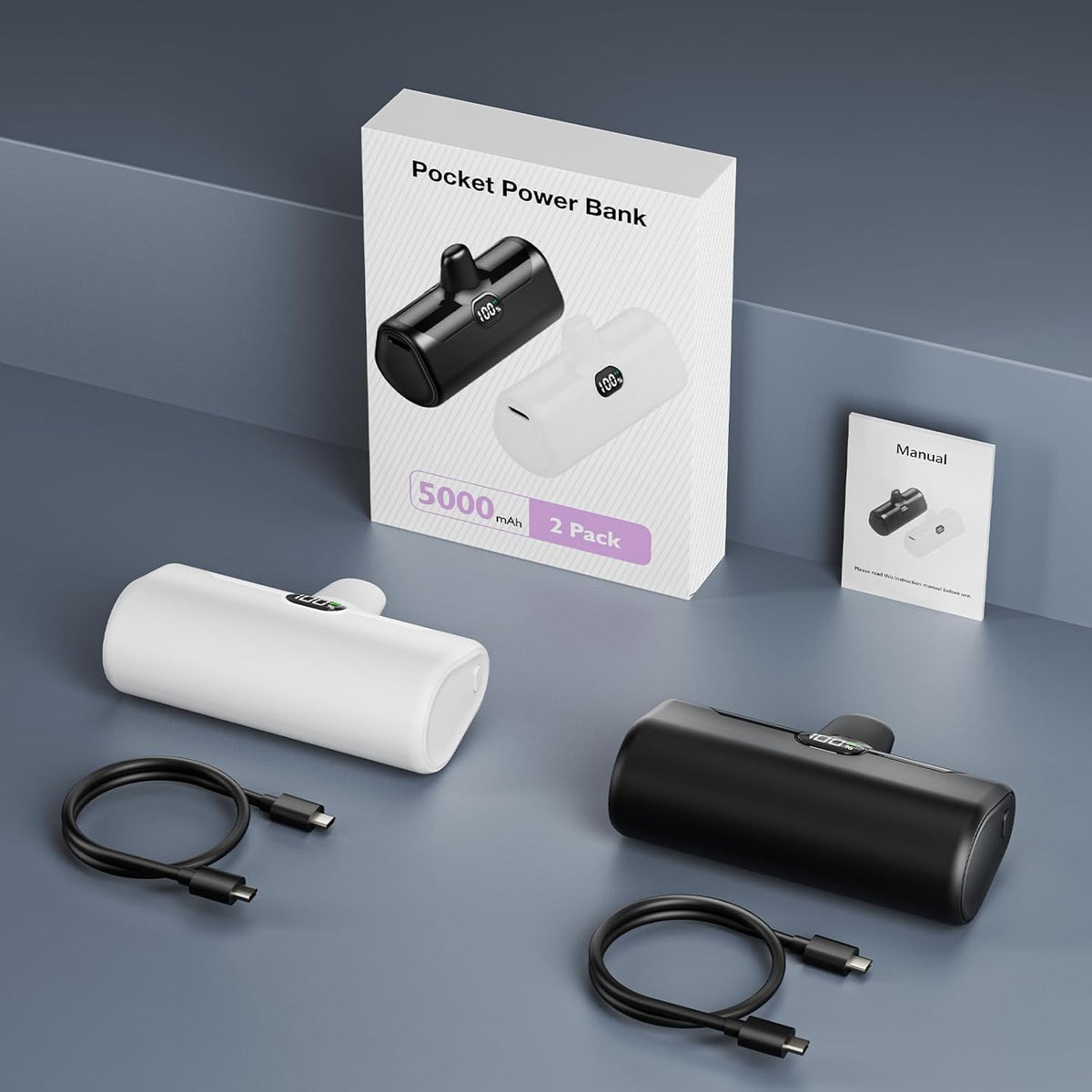 5000mAh 20W PD USB C Fast Charging Battery Pack with LCD Display C64913