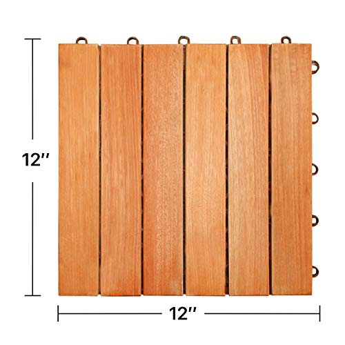 8-Slat Acacia Hardwood Interlocking Deck Tile F119309