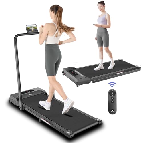 2 in 1 Foldable Treadmill with Handle Bar and Remote Control Q3309