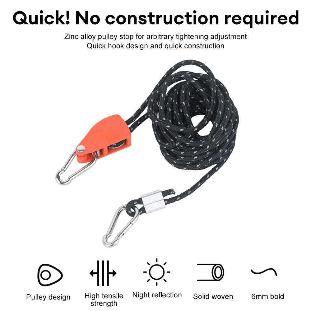 Camping Rope with Ratchet Pulley Guy Lines K196065