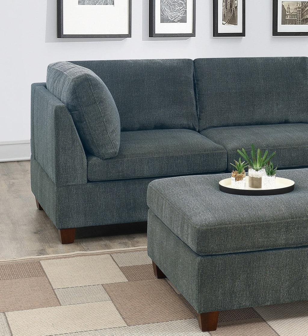 Grey Chenille Modular Sectional 6pc Set S921824