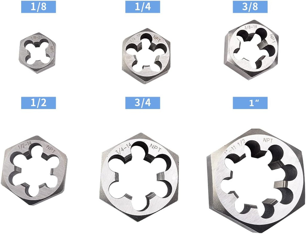 6 Pcs Carbon Steel Pipe Hex Die Set U786628