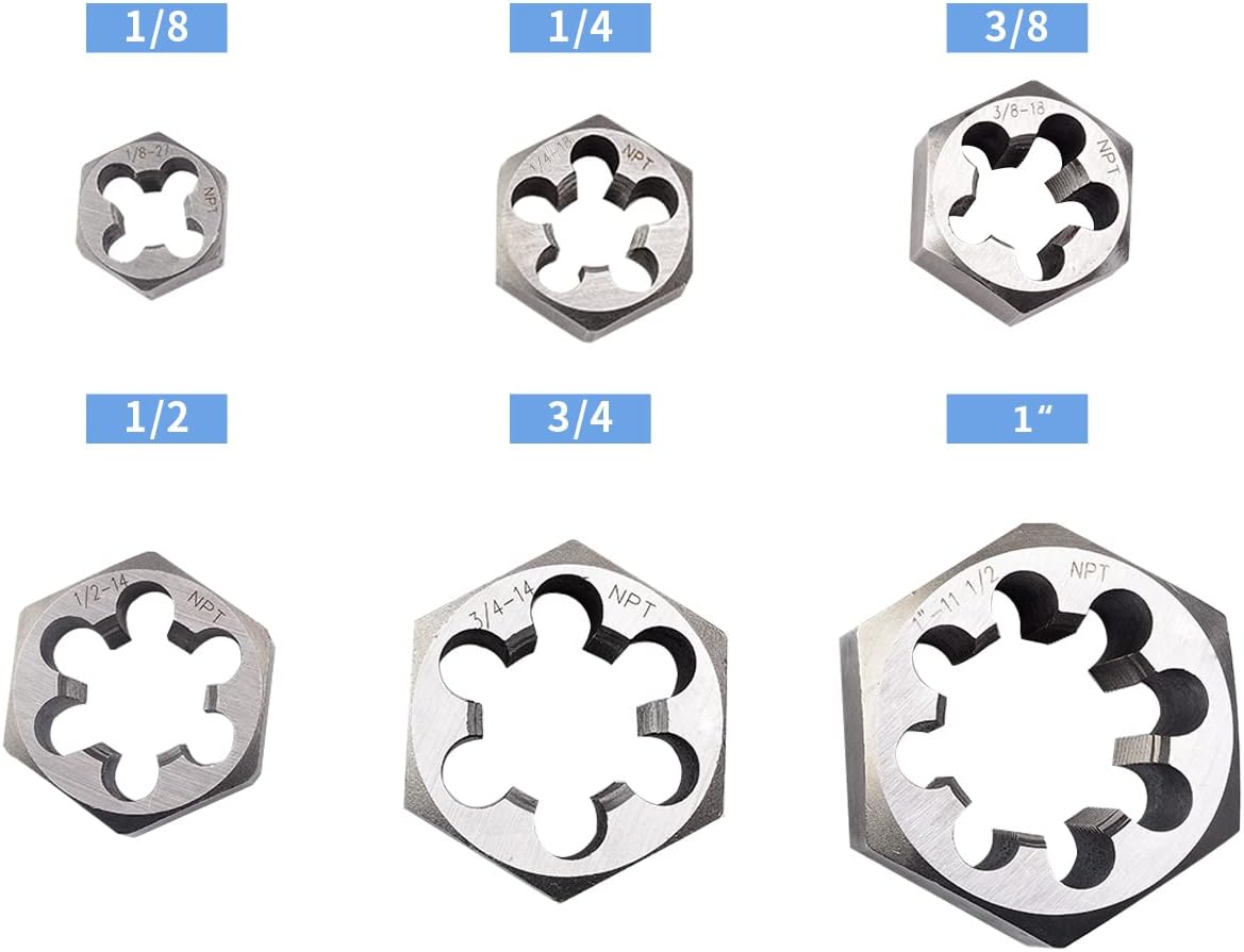 6 Pcs Carbon Steel Pipe Hex Die Set U786628