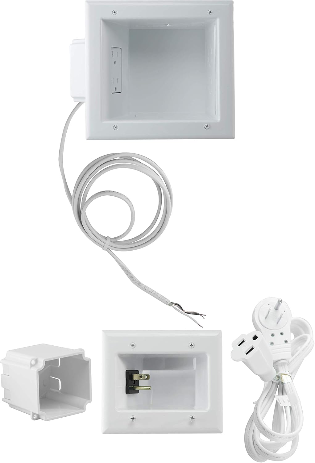 White TV Cable Organizer Kit with Power Solution T434702