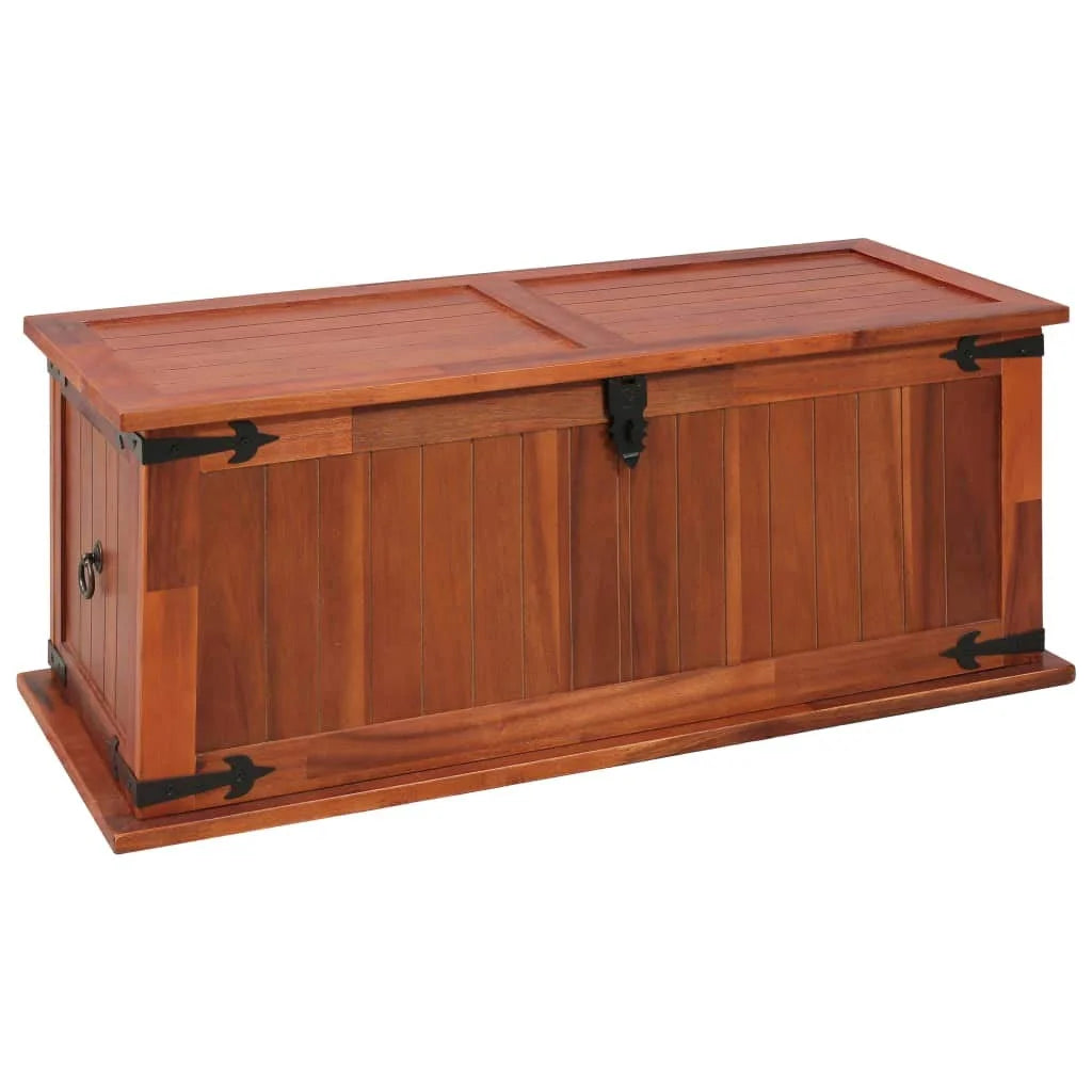 Brown Solid Acacia Wood Storage Chest with Handles J60759