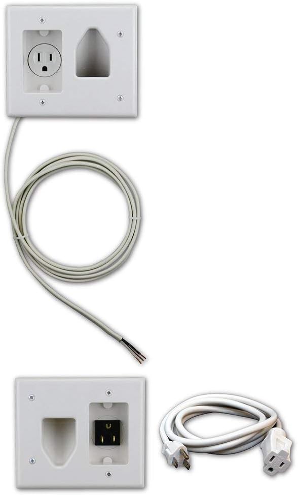 White TV Cable Organizer Kit with Power Solution T434702