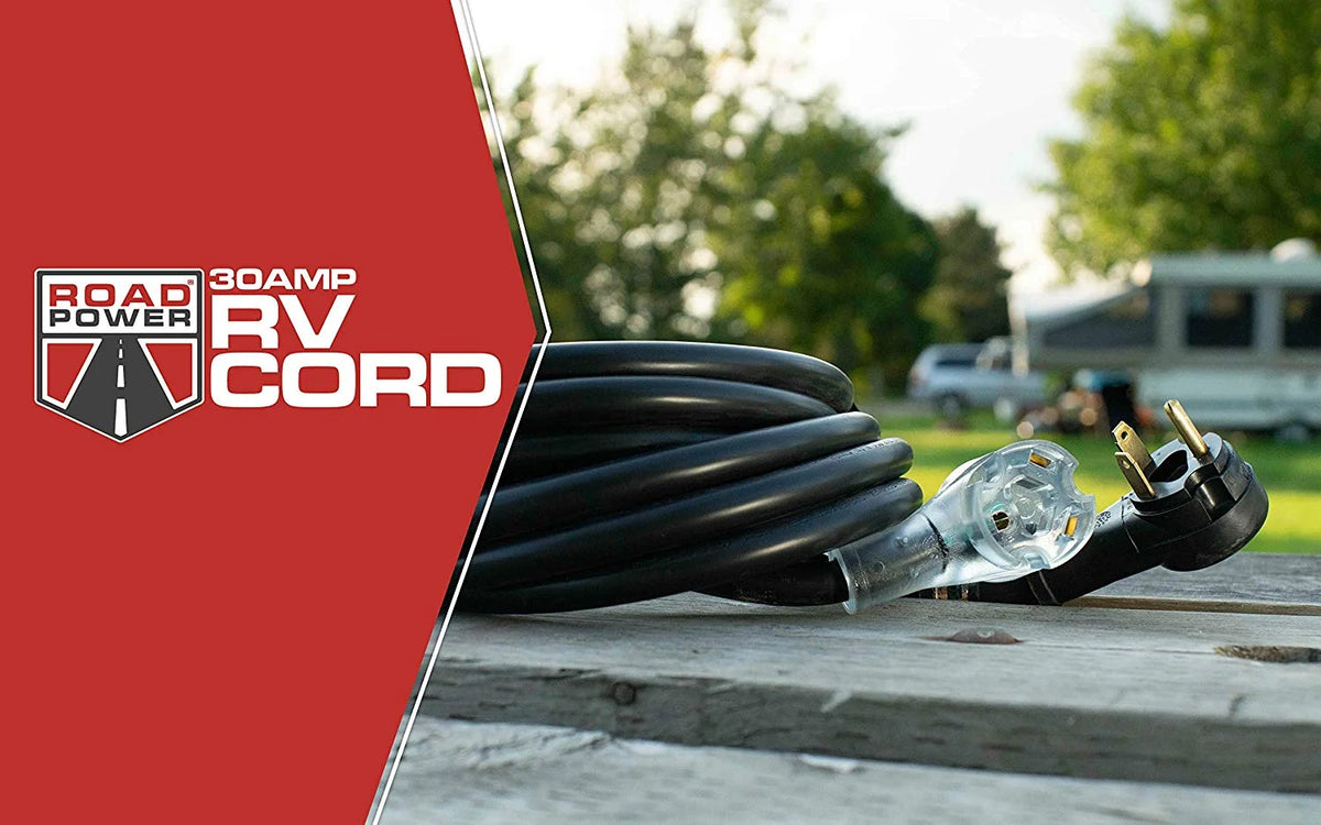 Black 30-Feet Heavy Duty RV Extension Cord A18066