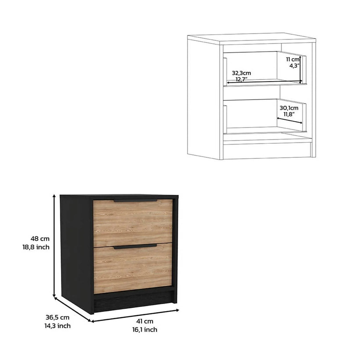 2-Piece Bedroom Set with Nightstand and Dresser K644841