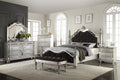 Black Silver Mirror Queen Bedroom Set 4Pcs V975212