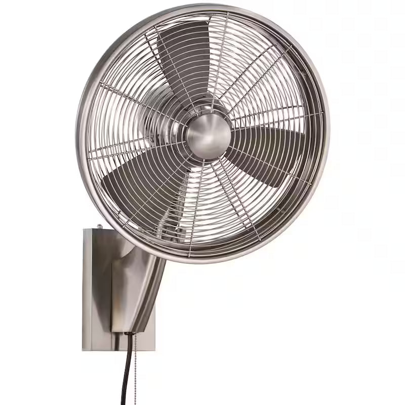 15 in. Indoor/Outdoor Brushed Nickel Wall Mount Fan Y663290