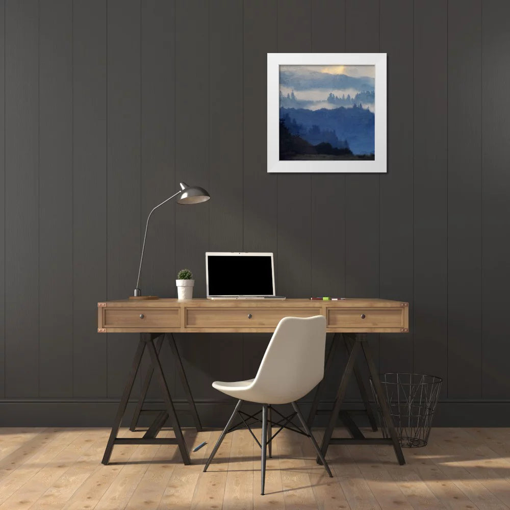 White Modern Wood Framed 20x20 Art Print P800