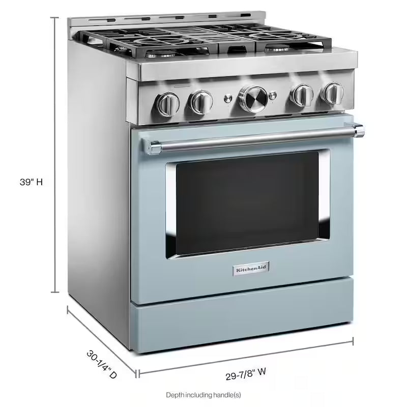 4.1 cu. ft. Smart Gas Range with Self-Cleaning and True Convection in Misty Blue W6333