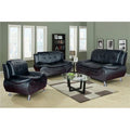 Black Leather Sofa Set U705