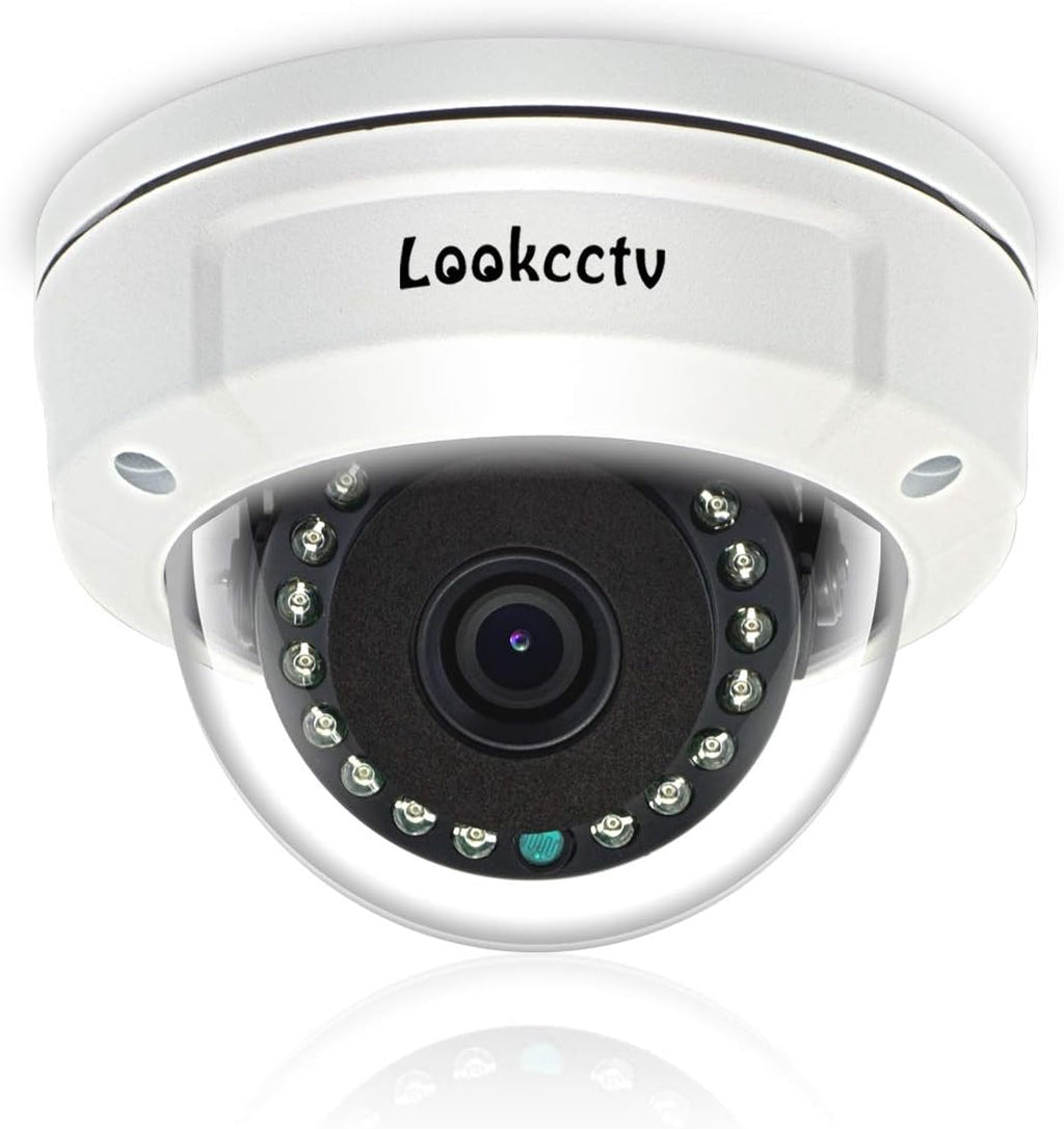 5MP HD IP POE Dome Security Camera, White, 3.6mm Lens, Pack of 2 G59072