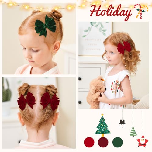 Velvet Hair Bows, 20PCS 3" Alligator Clips S61877
