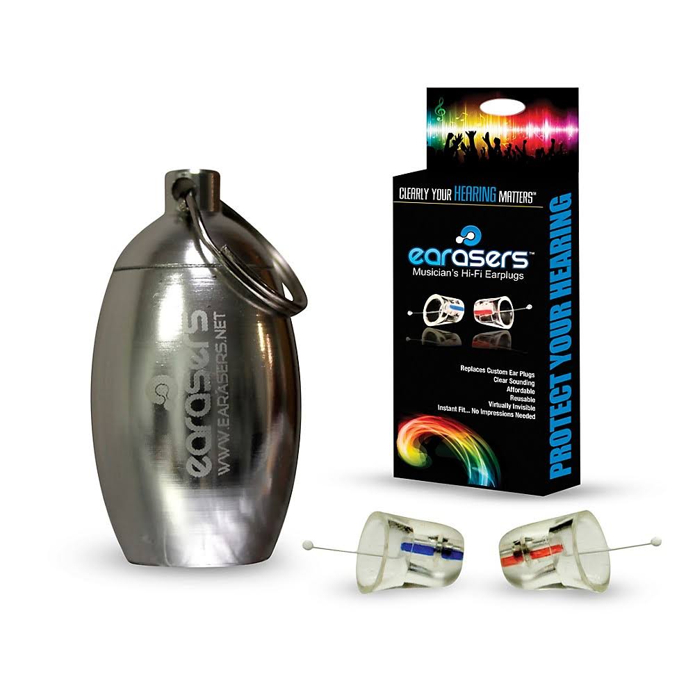 Medium Musicians Plugs and Carrying Case Bundle Silver Q39769