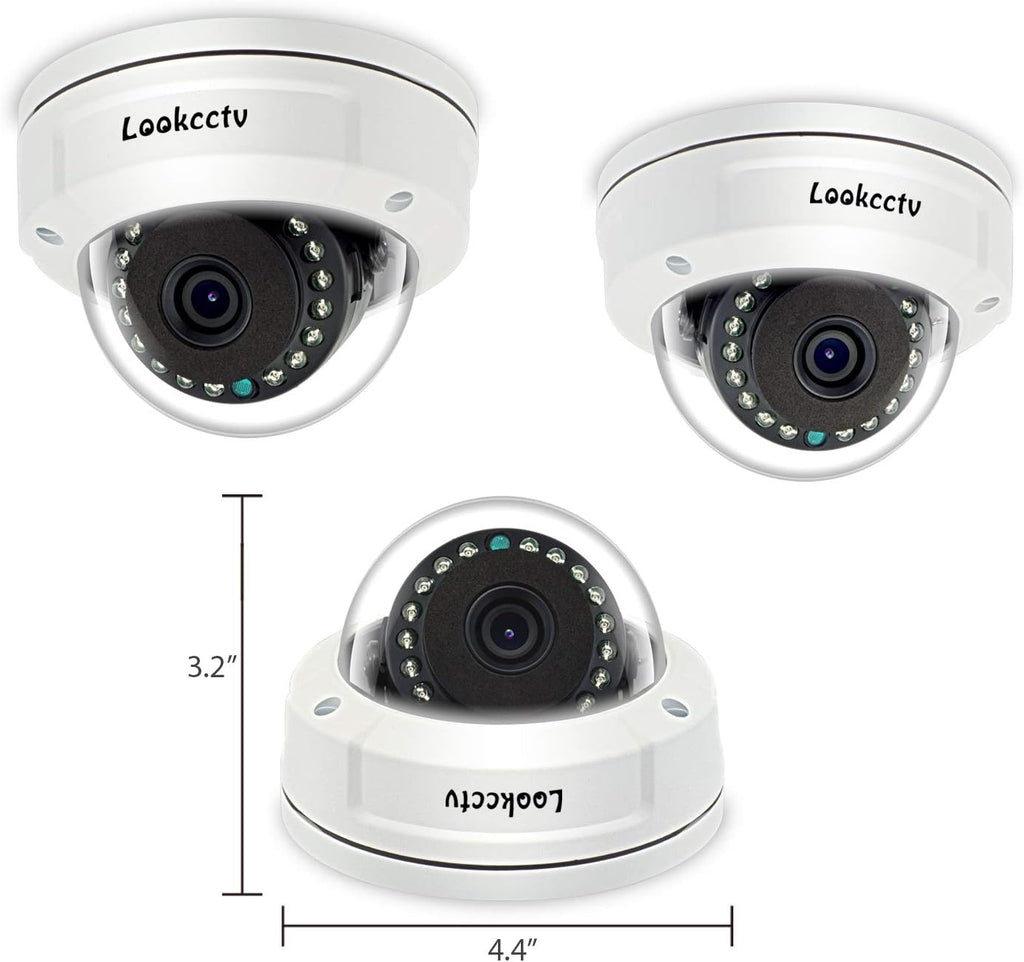5MP HD IP POE Dome Security Camera, White, 3.6mm Lens, Pack of 2 G59072