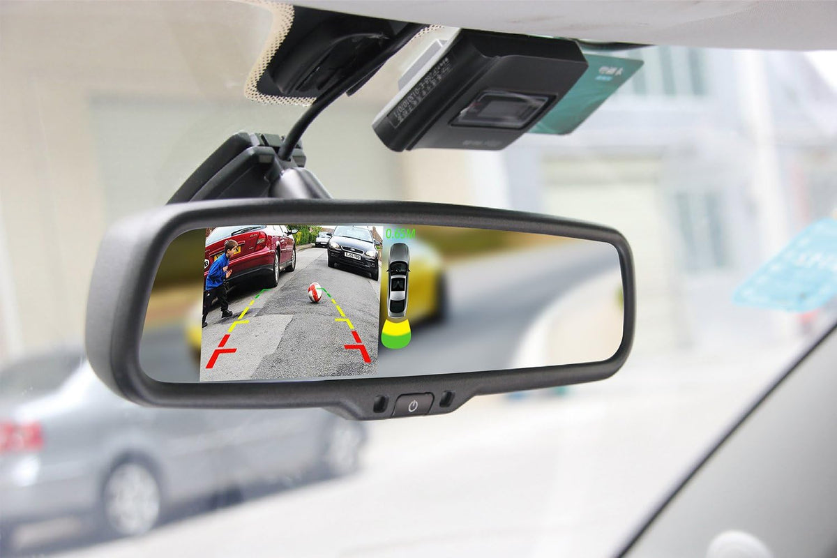 Rear View Mirror with 4.3 LCD Display and 4 Parking Sensors T36303