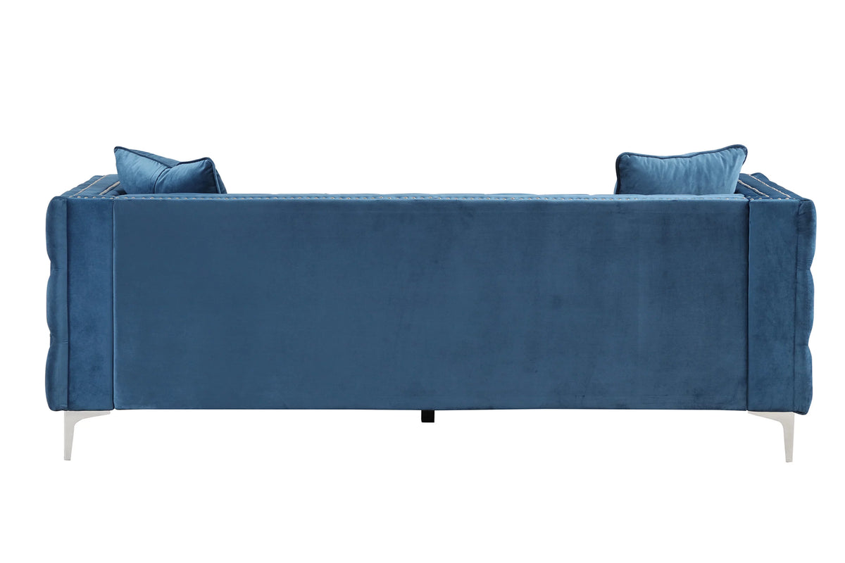 Blue Velvet 2 Pieces Sofa and Loveseat V8342