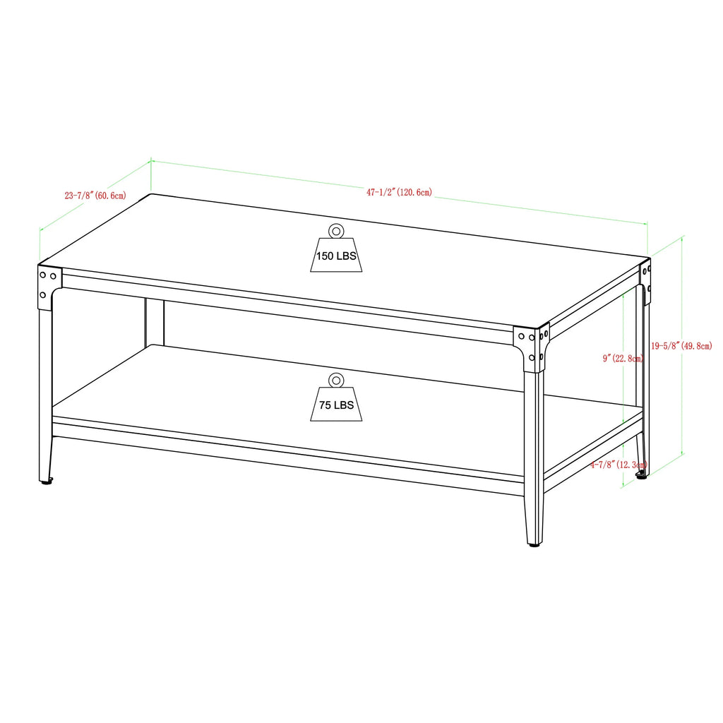 Rustic Dark Walnut Coffee Table A154