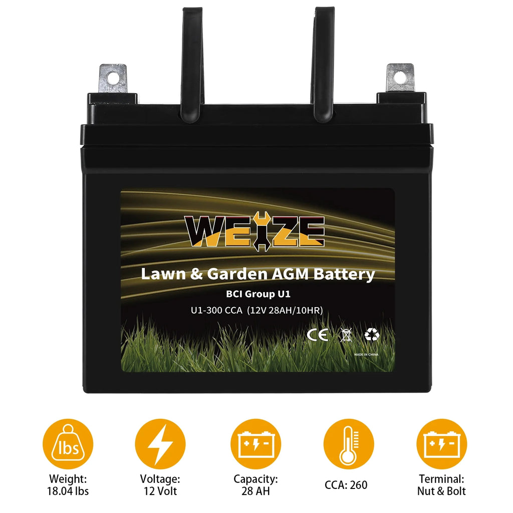 12V 300CCA BCI Group U1 SLA Battery E59085