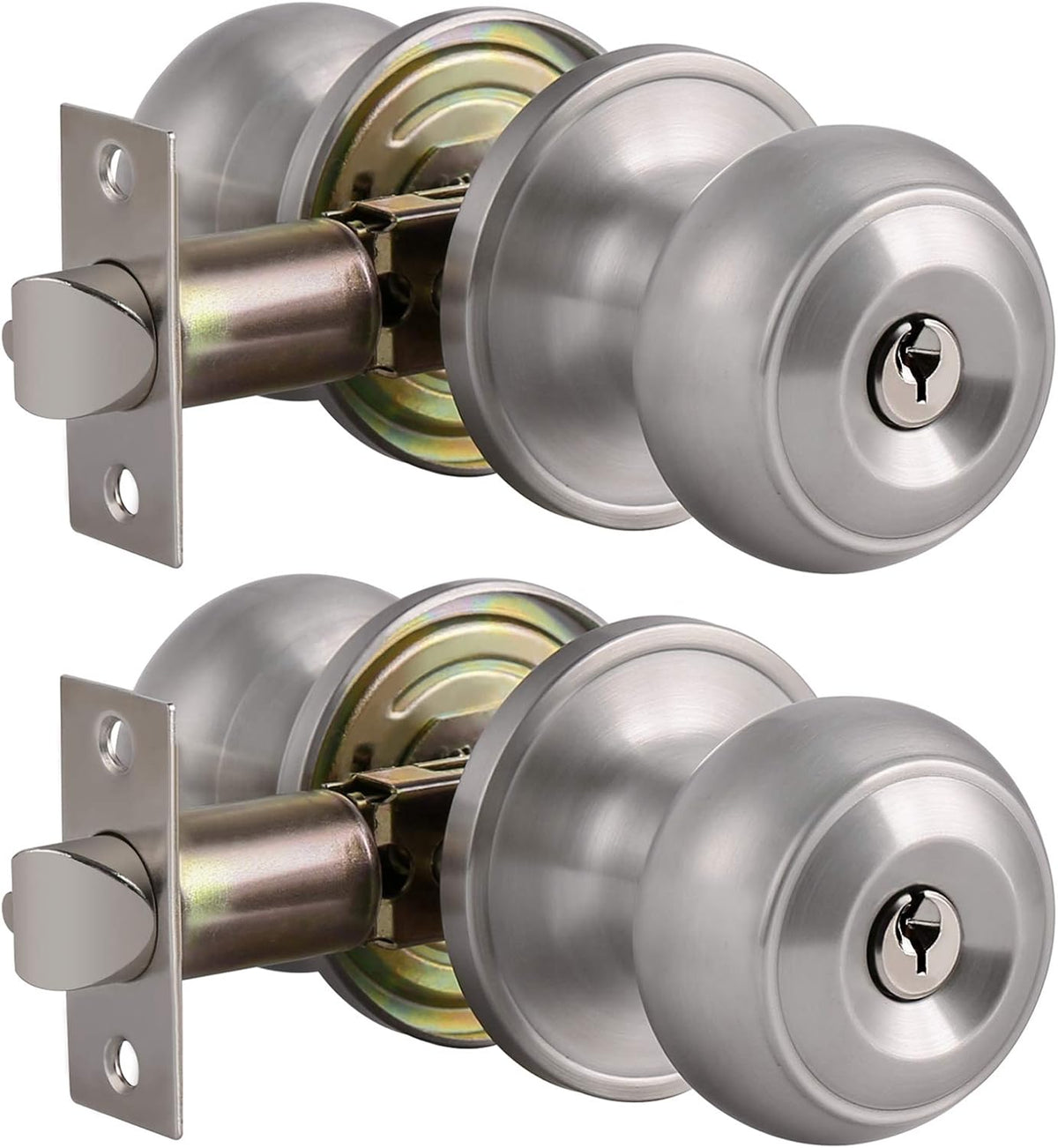 6 Pack Stainless Steel Flat Ball Door Knob Brushed Nickel Finish Pack of 2 I44428
