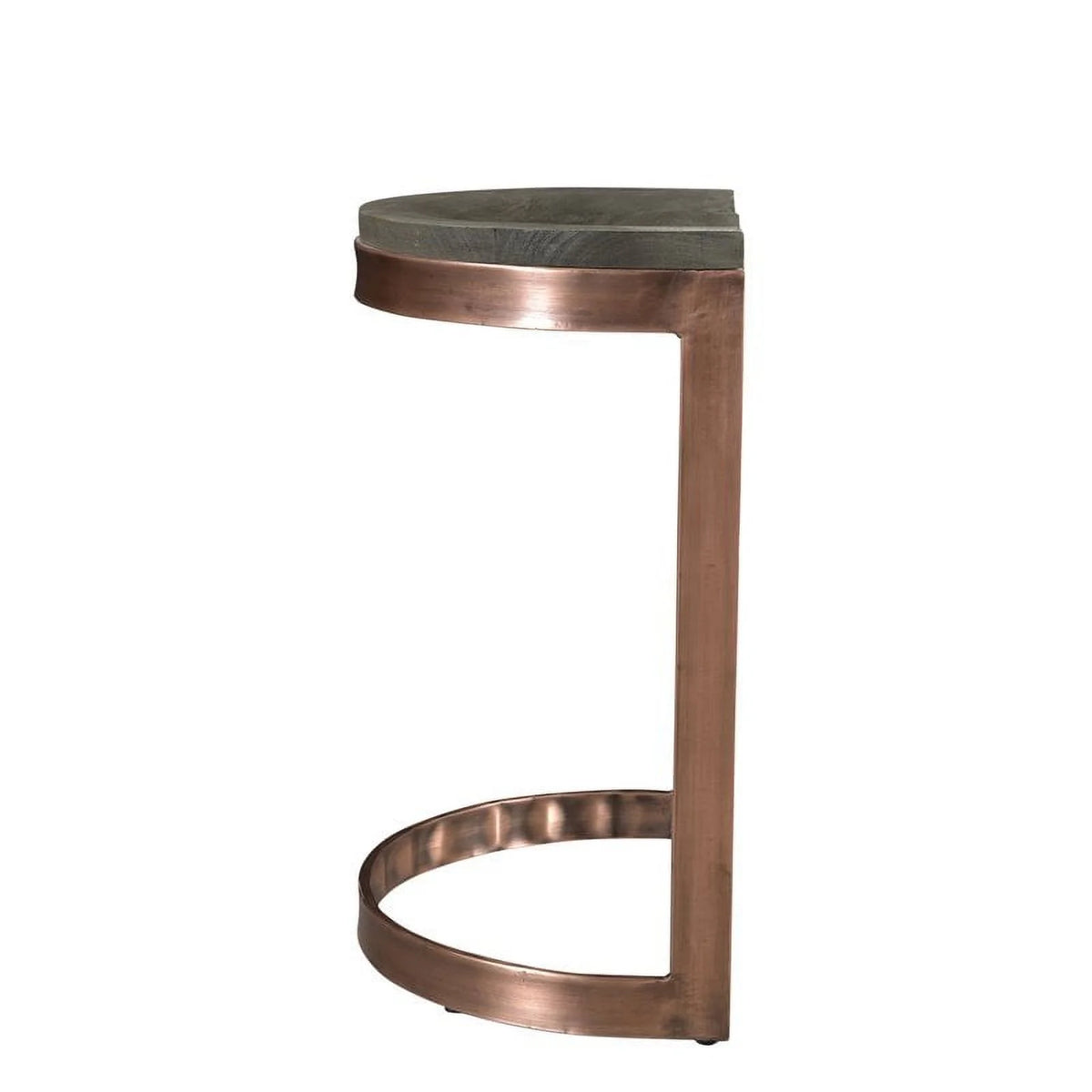 20" Copper Metal Solid Wood Counter Stool O86415