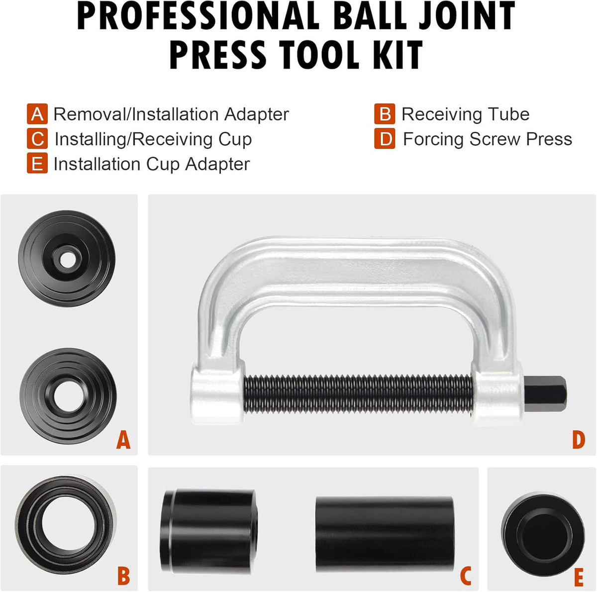 Ball Joint Press & U Joint Removal Tool Kit with 4wd Adapters, Pack of 2 S16420