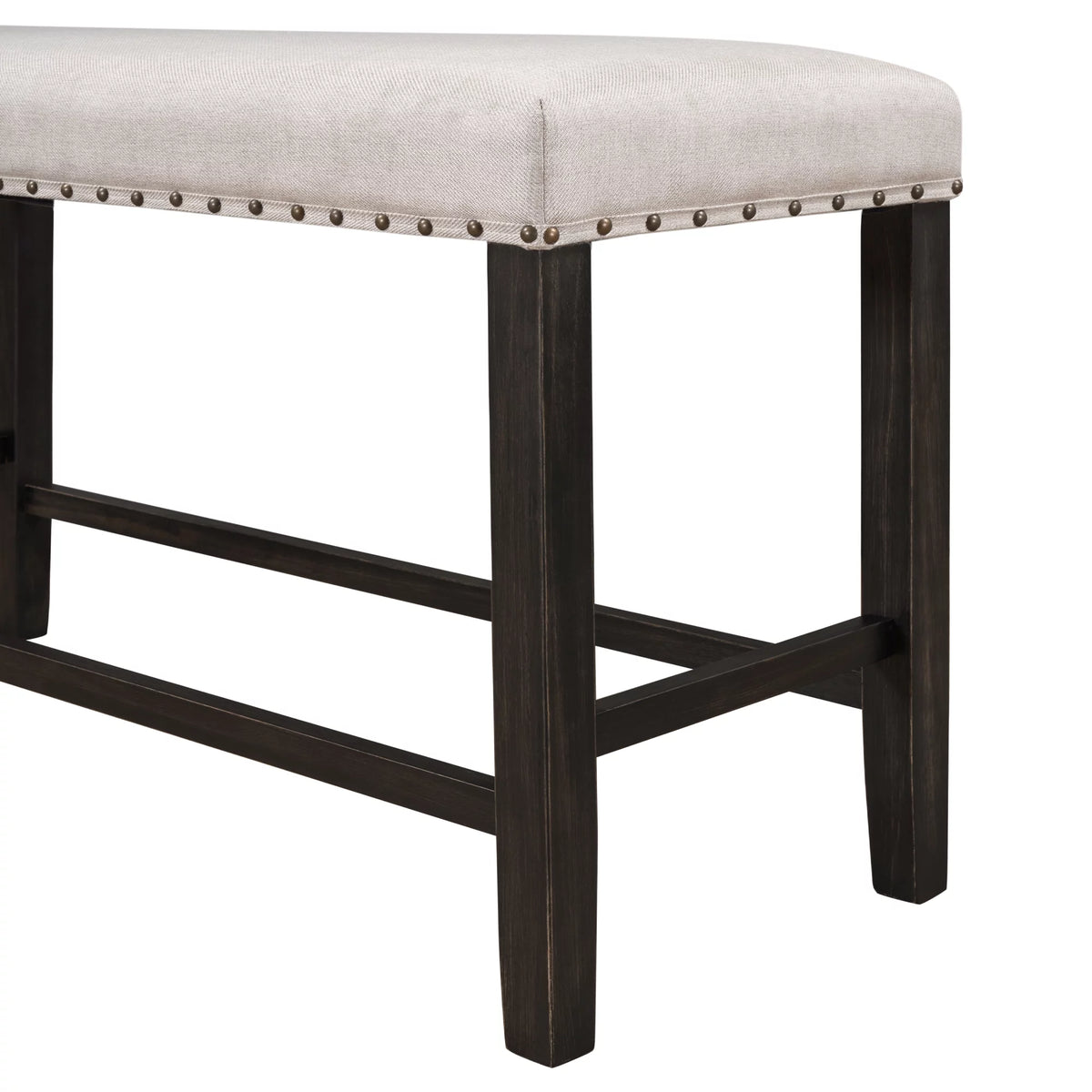 Rustic Wooden Upholstered Dining Bench U868136