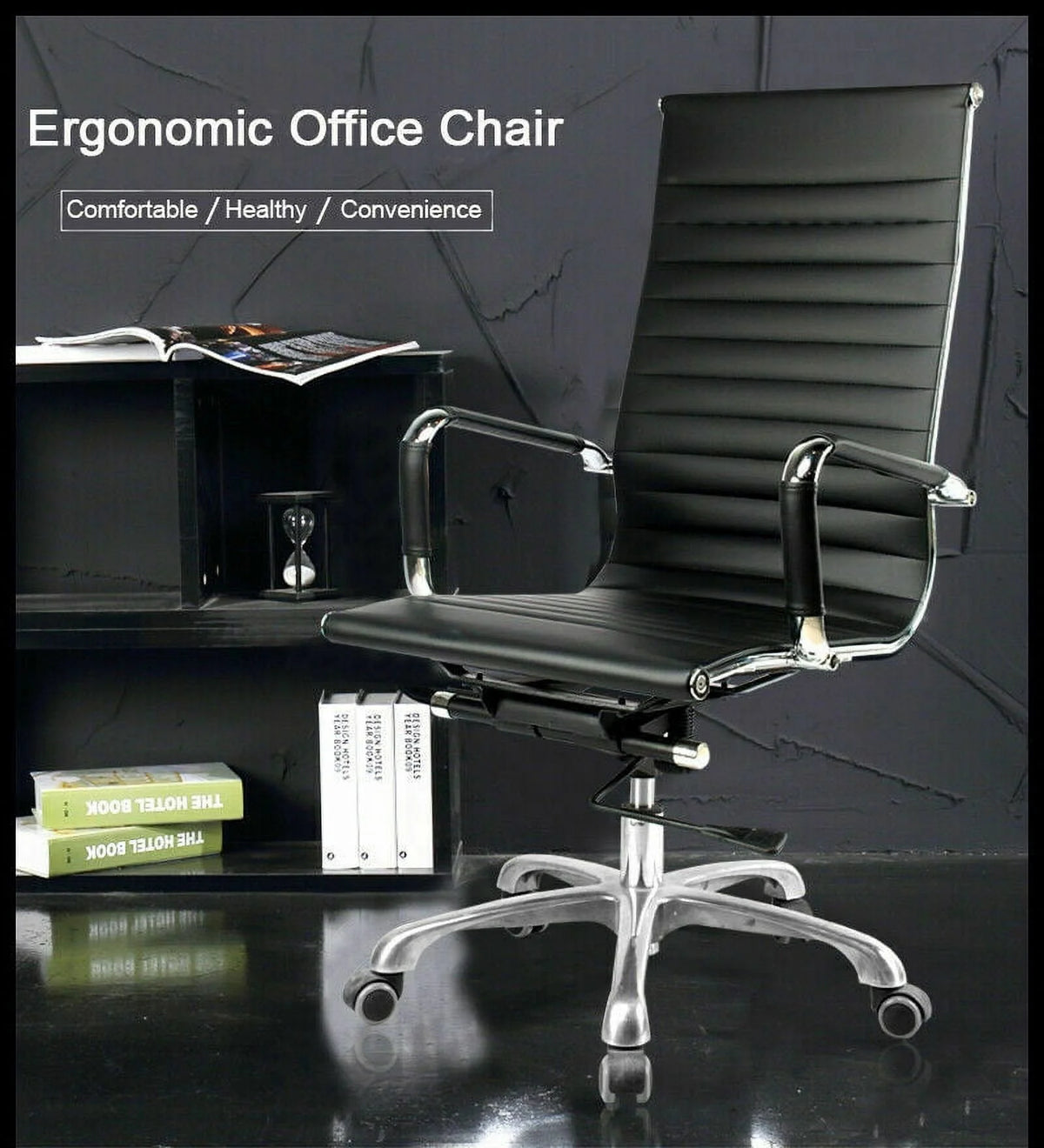 Black High-Back Leather Executive Office Chair U6682