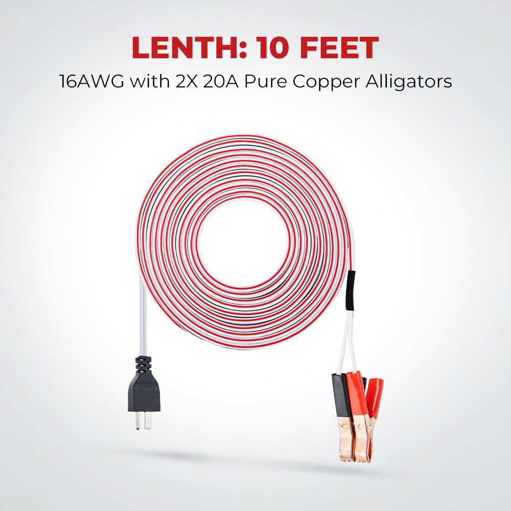 DC Charging Cables 16AWG 2X 20A Pure Copper 10 Feet Pack of 2 I8550