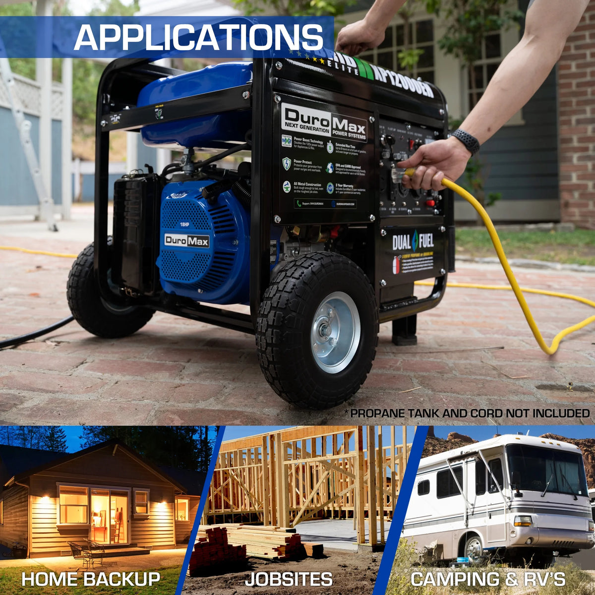 12,000 Watt Dual Fuel Portable Generator O1901