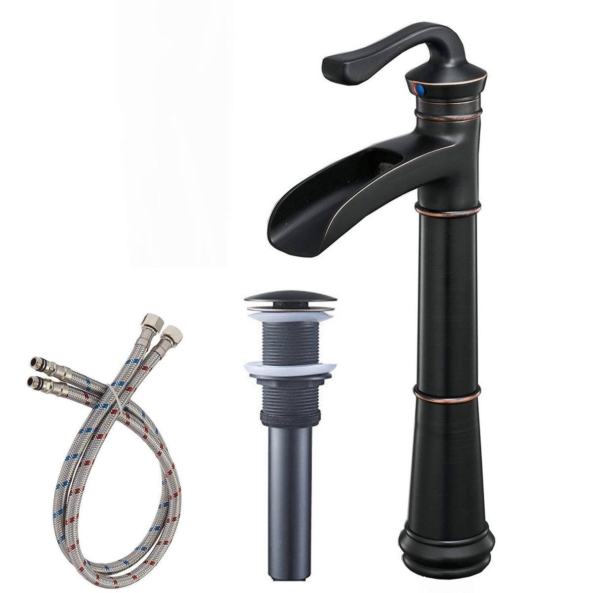 Oil Rubbed Bronze Vessel Sink Faucet with Pop Up Drain F7219