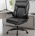 Leather Ergonomic Office Chair with Flip-Up Arms D56122